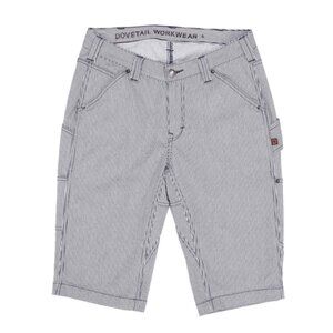 Dovetail Workwear Maven Slim Work Shorts Indigo Stripe Size 0